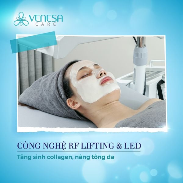 Trắng da căng bóng  RF-LED (Gói RF-Lifting + LED + Mặt nạ) - 1 buổi