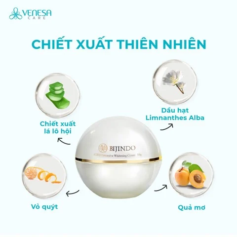 Kem Dưỡng Trắng Da Chuyên Sâu BIJINDO KIREI Intensive Whitening Cream 50g (BJD)