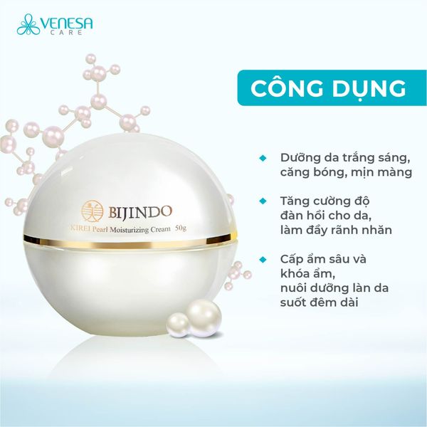 Kem Dưỡng Đêm Ngọc Trai BIJINDO KIREI Pearl Moisturizing Cream 50g