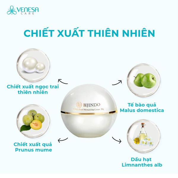 Kem Dưỡng Đêm Ngọc Trai BIJINDO KIREI Pearl Moisturizing Cream 50g