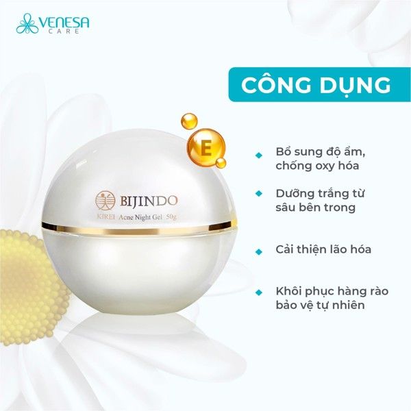 [Quà tặng khuyến mãi] BIJINDO KIREI Acne Night Gel - Gel dưỡng ngừa mụn Bijindo kirei