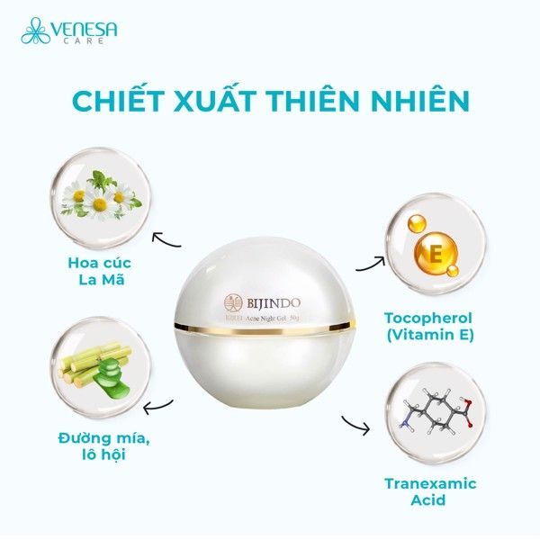 [Quà tặng khuyến mãi] BIJINDO KIREI Acne Night Gel - Gel dưỡng ngừa mụn Bijindo kirei