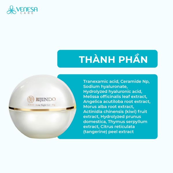Gel Dưỡng Ẩm Ngừa Mụn BIJINDO KIREI Acne Night Gel 50g