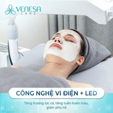 Sạch da láng mịn kèm đắp mặt nạ (Gói Vi điện + Led + Mặt nạ) - 1 buổi