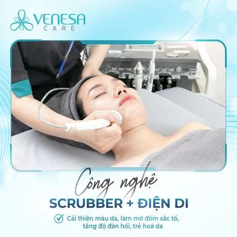 Da sáng căng bóng dịu nhẹ (Gói Scrubber + Điện di) - 1 buổi
