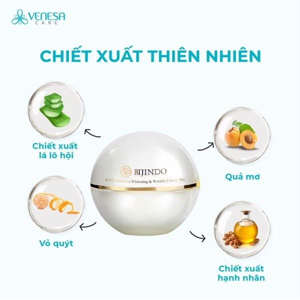 Kem Dưỡng Trắng & Cải Thiện Nếp Nhăn BIJINDO KIREI Intensive Whitening & Wrinkle Cream 50g (BJD)
