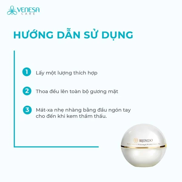 Kem Dưỡng Trắng & Cải Thiện Nếp Nhăn BIJINDO KIREI Intensive Whitening & Wrinkle Cream 50g (BJD)