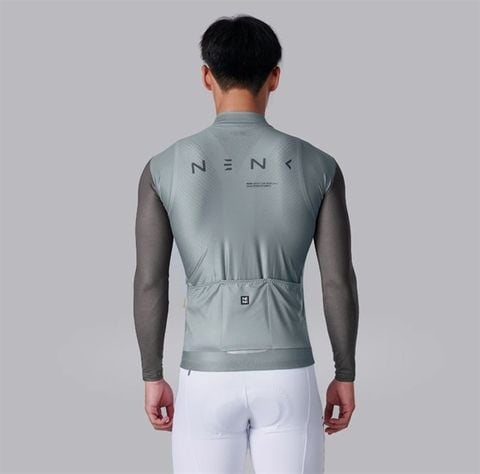 Áo đạp xe dài tay NENK ELITE màu xám Plain LS Jersey Kline