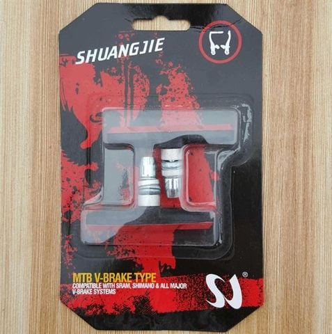 Má phanh Earthshake Cho MTB-Touring 2 màu vỉ đỏ dài