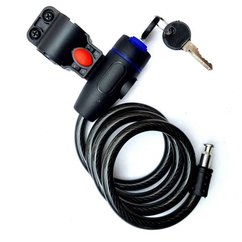 Khóa dây có chìa trong túi vỉ đỏ Noname mẫu 01