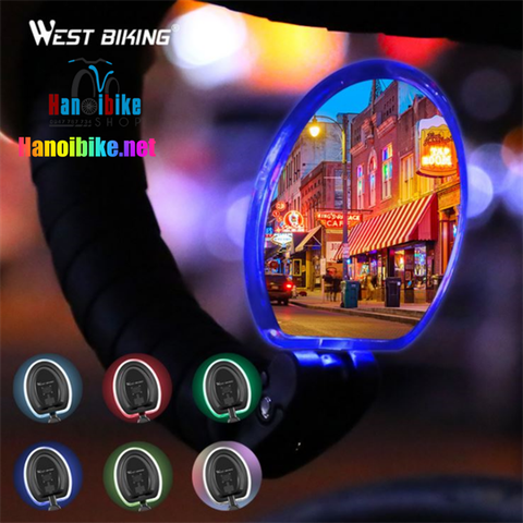 Gương xe đạp chiếu hậu Westbiking có đèn đổi màu
