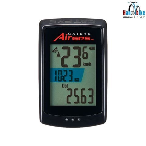 Đồng hồ đo contermet tốc độ xe đạp Cateye AirGPS 100 bắt sóng GPS