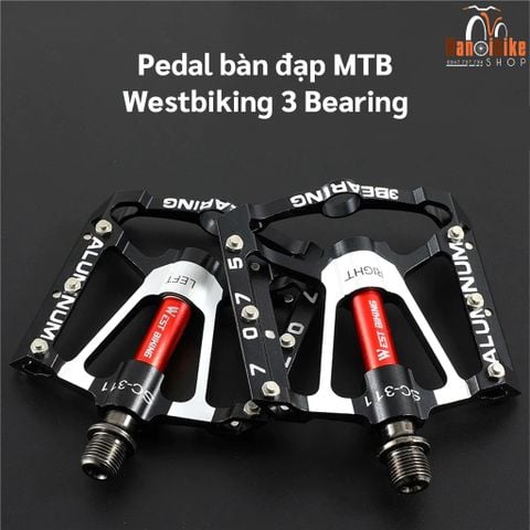 Pedal bàn đạp xe đạp MTB Westbiking 3 Bearing SC311