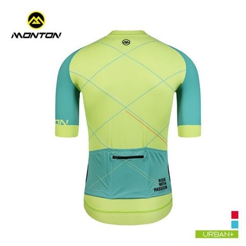 Áo đạp xe ngắn tay Monton Checker yellow