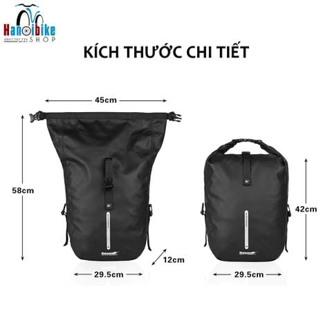 Túi gác baga chống nước Rhinowalk 20 lít treo 1 bên Mã 1668