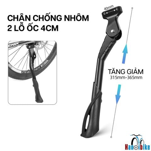 Chân chống tăng giảm khoảng cách 2 ốc 4cm cho xe đạp mẫu 01 loại to