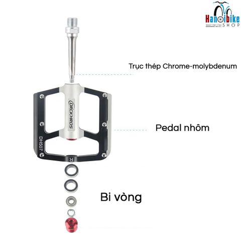 Pedal xe đạp MTB Racing nhôm 3 bi vòng DRCKHROS DH204