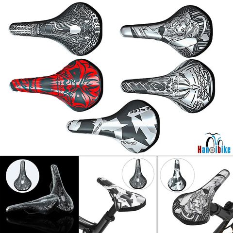 Yên xe đạp ENLEE hình khắc hoạ sử dụng cho xe đạp Road, MTB, Fixed Gear có hộp