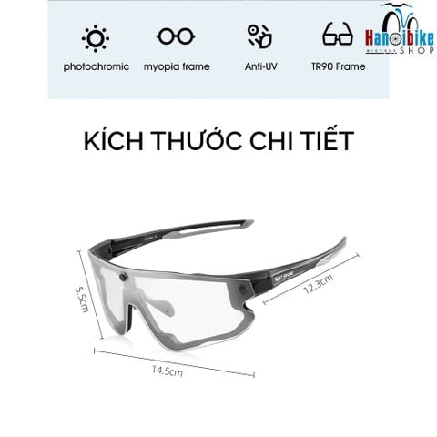 Kính mắt đạp xe West Biking đổi màu khi ra trời nắng chống tia UV 0703155b