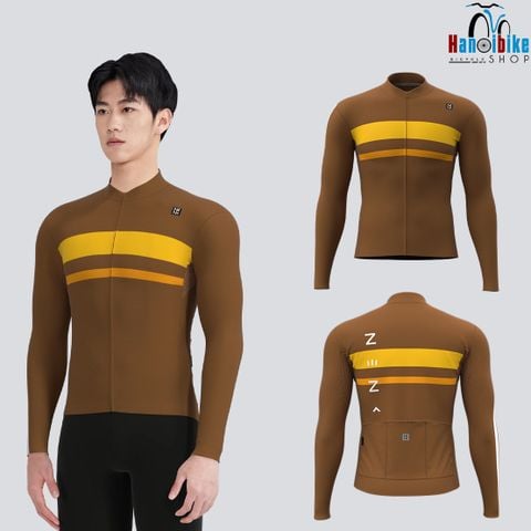 Áo dài tay NENK Men's ELITE Plain LS Jersey - màu nâu