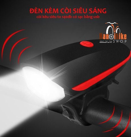 Đèn còi sạc USB 7588 siêu vang