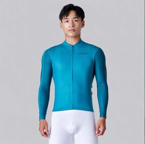 Áo đạp xe dài tay NENK ELITE màu xanh Plain LS Jersey Kline