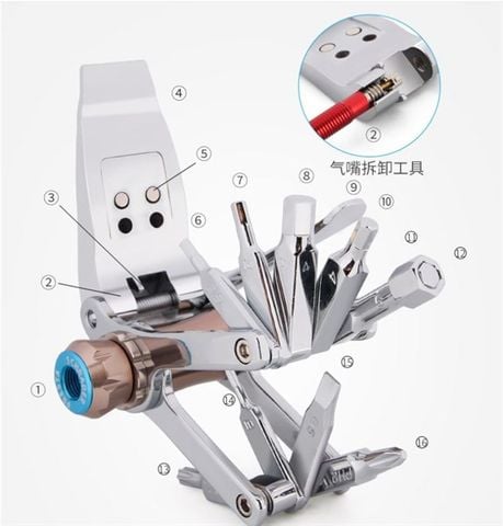 Bộ Tool lục năng CXWXC kiêm bơm bình Co2 Đa năng 16in1