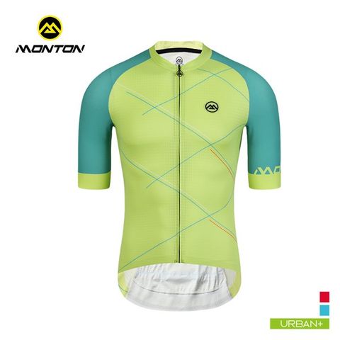 Áo đạp xe ngắn tay Monton Checker yellow