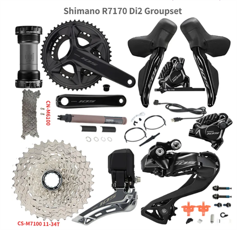 Bộ Group Điện Shimano 105 R7170 Di2 có đĩa + BB