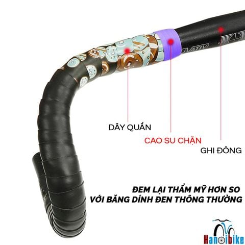Vòng cao su chặn dây quấn Toopre cho trên ghi đông cong xe đạp