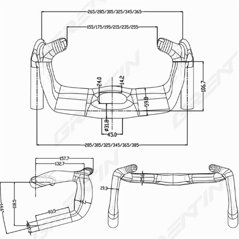 Ghi đông carbon sừng GRENTIN mã G0403