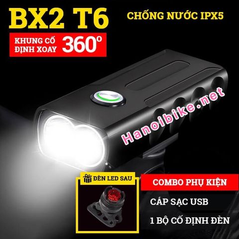 Đèn pin xe đạp siêu sáng 2 pha BX2