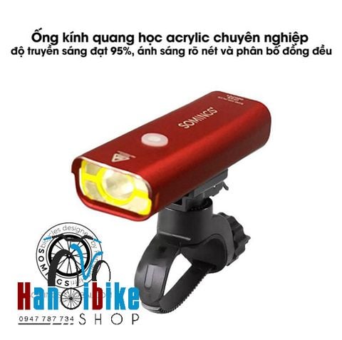 Đèn xe đạp siêu sáng Soming 800 lumen