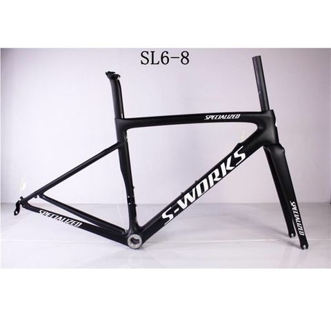 Khung carbon sworks SL6 1 ốc đen chữ trắng mờ