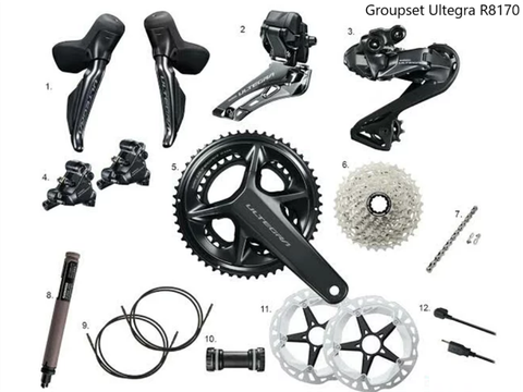 Bộ Group Điện Shimano Ultegrar 8170 phanh đĩa có BB