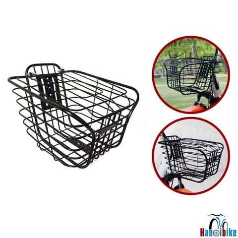 Giỏ gắn xe đạp nhôm sắt có nắp mã G0711