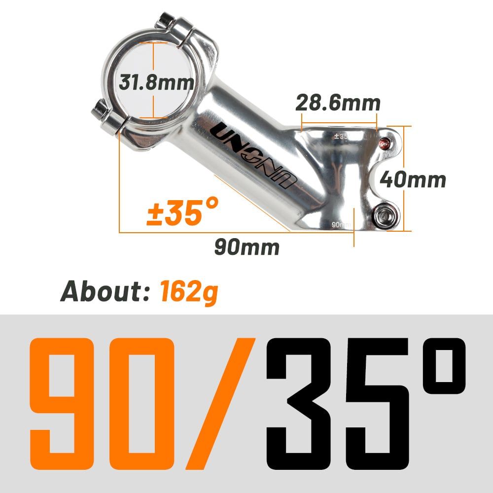Potang xe đạp nhôm UNO góc nghiêng 35 độ 31,8mm cho Fixed Gear, MTB, Road