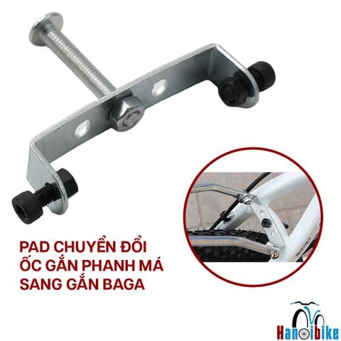 Giá chuyển đổi lắp Gác baga xe đạp cho khung không có 2 lỗ ốc 2 bên( KHÔNG BÁN CHỈ ĐỂ LẮP XE TRỢ LỰC )