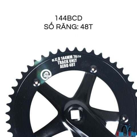 Đùi đĩa xe đạp 1 tầng Fixed Gear PIZZ Track AERO CRANK 144BCD 48T