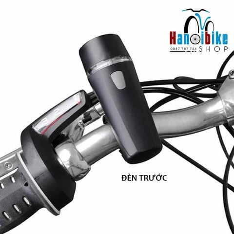 Combo đèn trước+sau cho xe đạp thương hiệu Power beam WJ-101