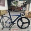 Xe đạp Gray F15 Xanh đổi màu vành 3 đao trước, vành 5 đao sau