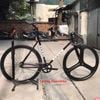 Xe đạp Fixed Gear Gray Macce Thép Đen trắng vành trước 3 đao lắp phanh