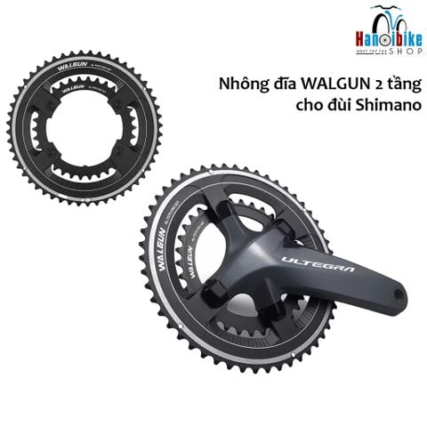 Nhông đĩa WALGUN 2 tầng cho đùi đĩa xe đạp Shimano