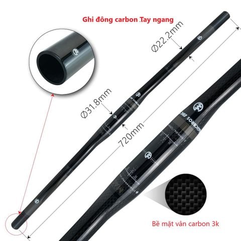 Ghi đông, potang, cọc yên carbon cho xe đạp tay ngang Magicbros