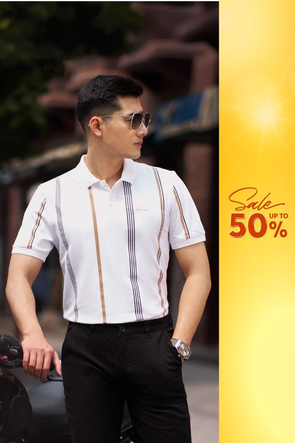  [Giảm 40%] Áo Polo Vải Cotton Mềm Mịn, Thoáng Mát, Thấm Hút Nhanh, Chống Nhăn 7APCH024TRK 