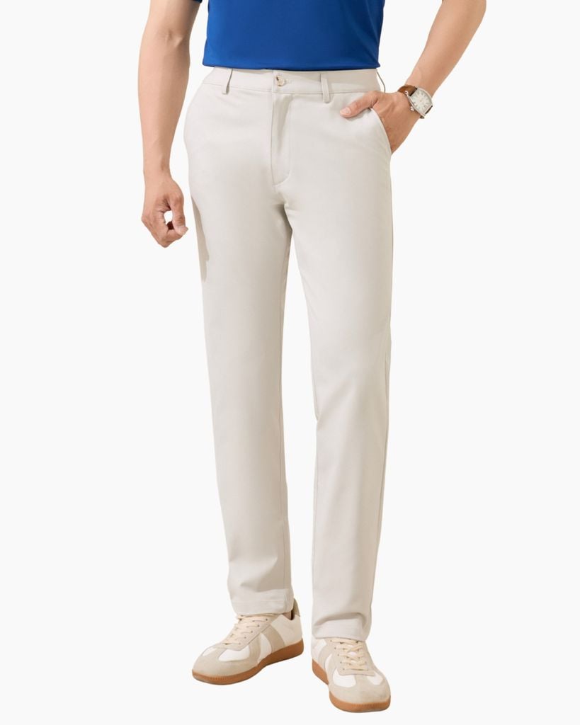  Quần Kaki Dài Ghi Sáng Thiết Kế Basic Bền Màu, Co Giãn 9QKKT502GHS 