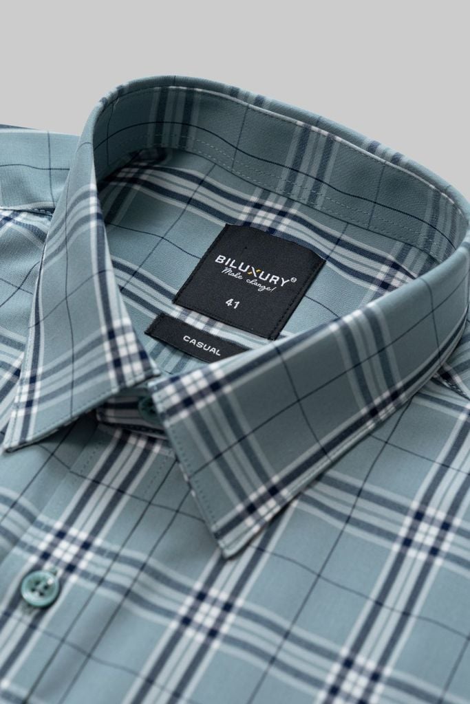  Áo Sơ Mi Xanh Dài Tay Từ Sợi Tre Thấm Hút Mồ Hôi Tốt 7SMDC003XNG 