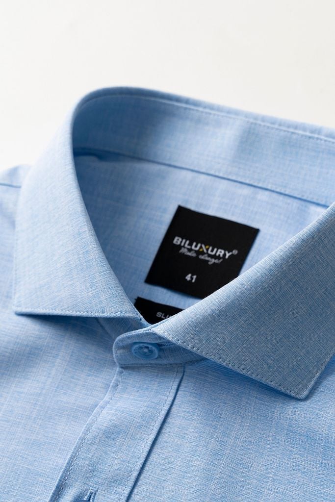  Áo Sơ Mi Xanh Dài Tay Basic Kháng Khuẩn Tốt 7SMDB008XNH 