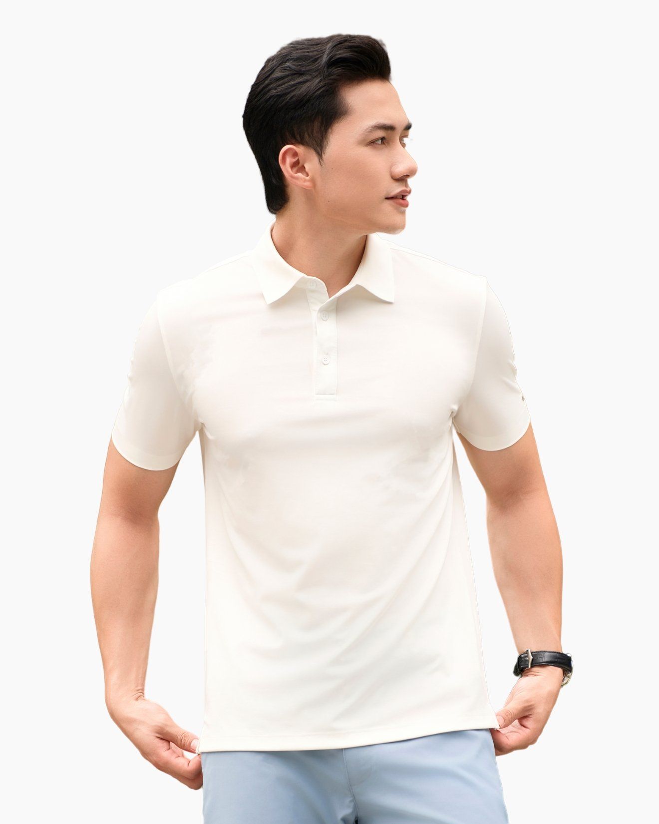  [SALE SINH NHẬT] Áo Polo Trắng Cơ Bản Không Đường May Chống Nhăn 8APCB431TRK 