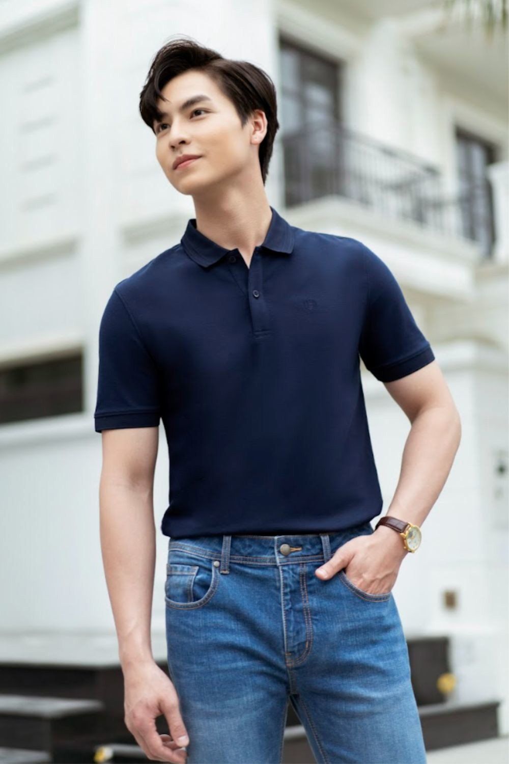  Combo Áo Polo Mềm Mịn 7APCB002TTT + Quần Jeans Nam Cao Cấp Bền Màu 6QBDB003XNH 